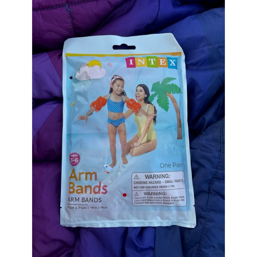 2 packs‎ new & sealed Intex arm bands - bright orange for best visibility